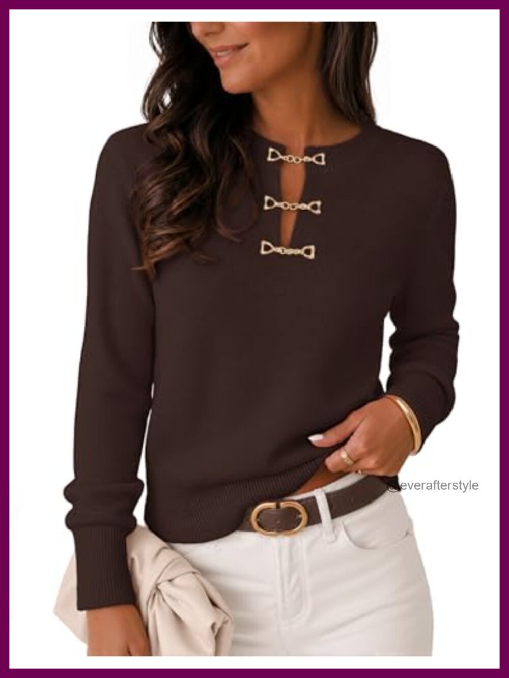 Women's Lightweight Horsebit Sweater Business Casual Pullover